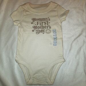 Carter's- 6M- beige- gender neutral- mother's day onesie